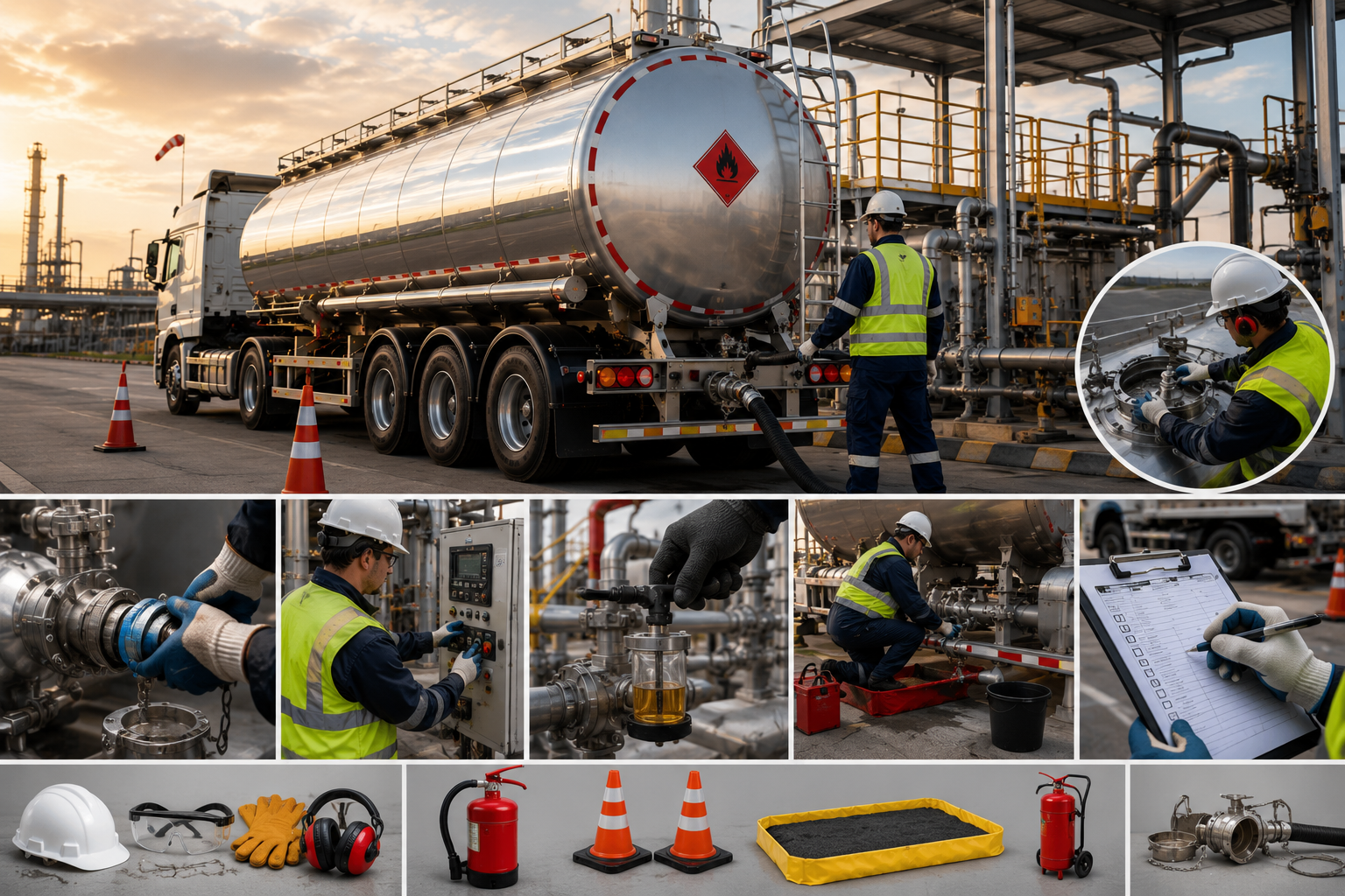 Operación segura de camión tanque y sus procedimientos de carga y descarga de combustible y sus derivados de los hidrocarburos.